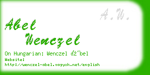 abel wenczel business card
